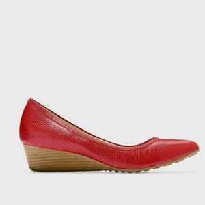 Cole Haan Tali Luxe Red Snake wedge pump